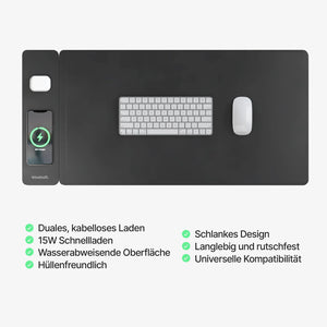 PowerMat Pro DUO Schreibtischunterlage mit kabelloser Ladefunktion und individuellem Design